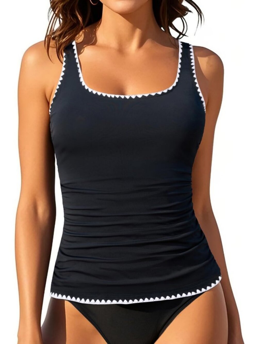 Tummy Control Tankini Top for Women - Swimwear Bathing Suit, Plus Size Available